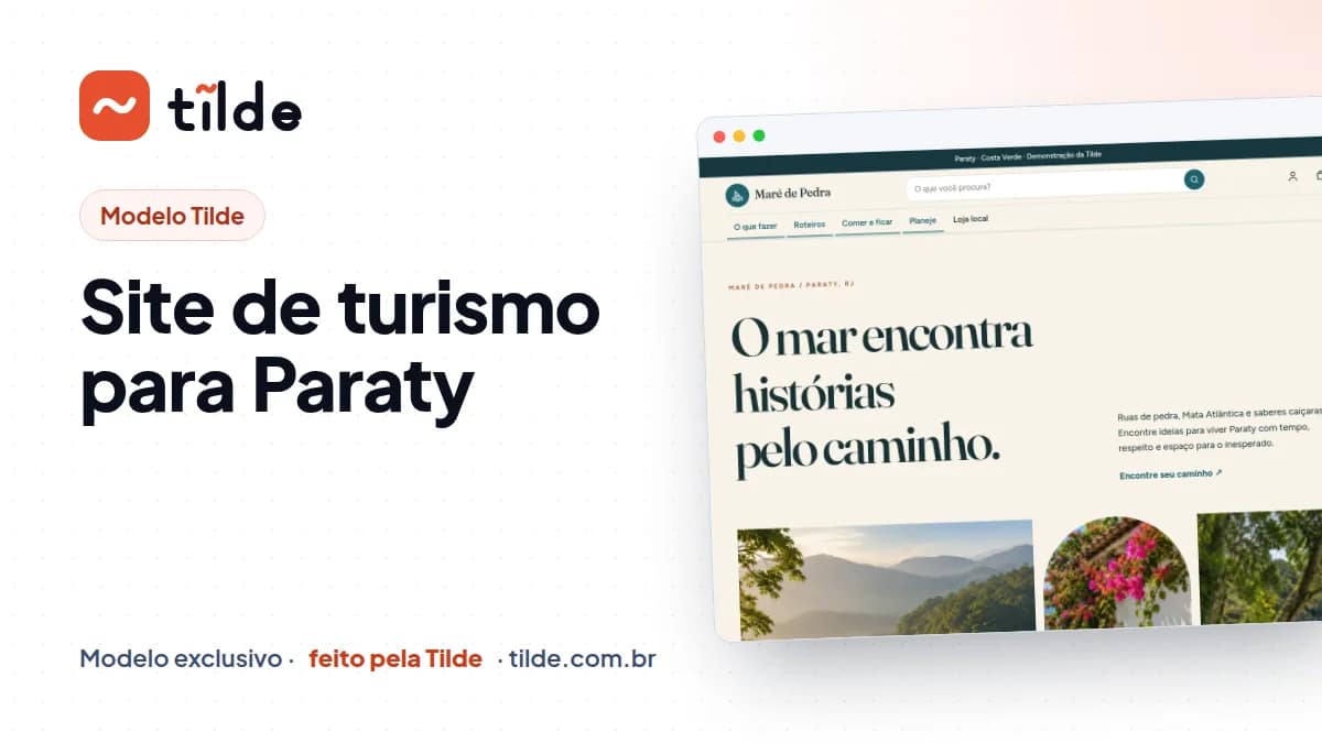 Capa do modelo Maré de Pedra, portal de demonstração da Tilde