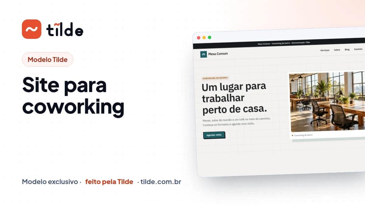 Capa do modelo Mesa Comum, coworking demonstrativo da Tilde