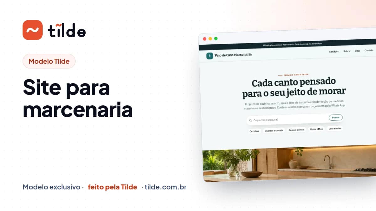 Capa do modelo Veio de Casa Marcenaria, da Tilde