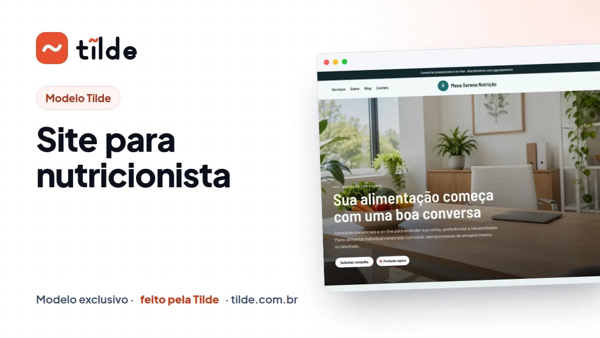 Capa do modelo Mesa Serena Nutrição, da Tilde