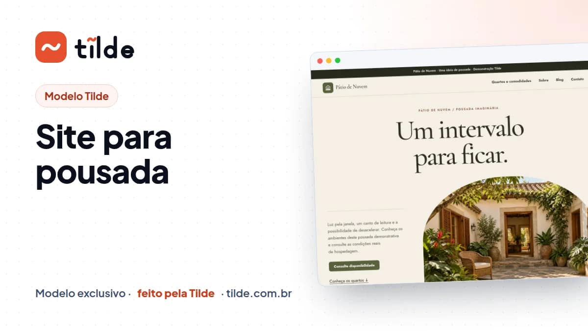 Capa do modelo Pátio de Nuvem, pousada demonstrativa da Tilde