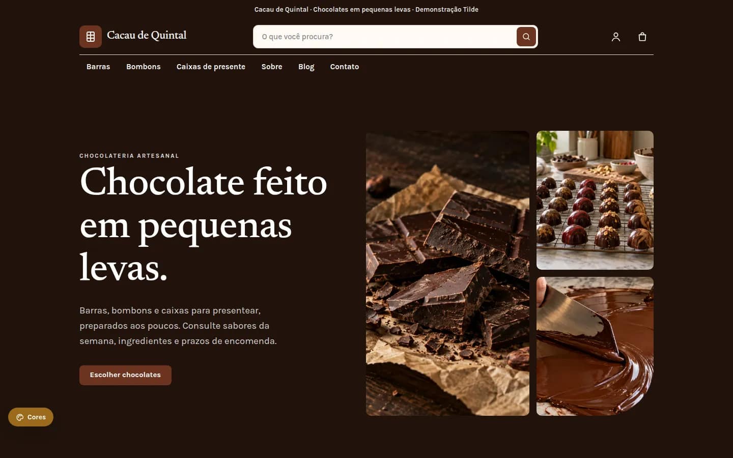 Cacau de Quintal — chocolateria artesanal — Loja virtual WooCommerce