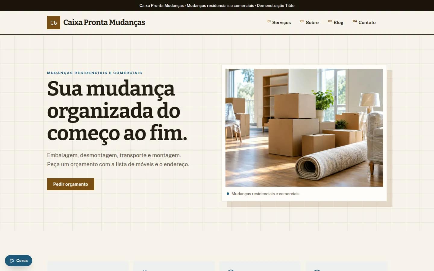 Caixa Pronta Mudanças — mudanças e fretes — Site WordPress