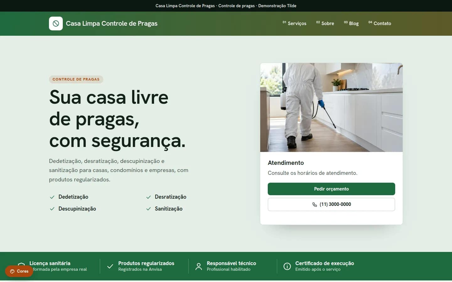 Casa Limpa Controle de Pragas — dedetização e controle de pragas — Site WordPress