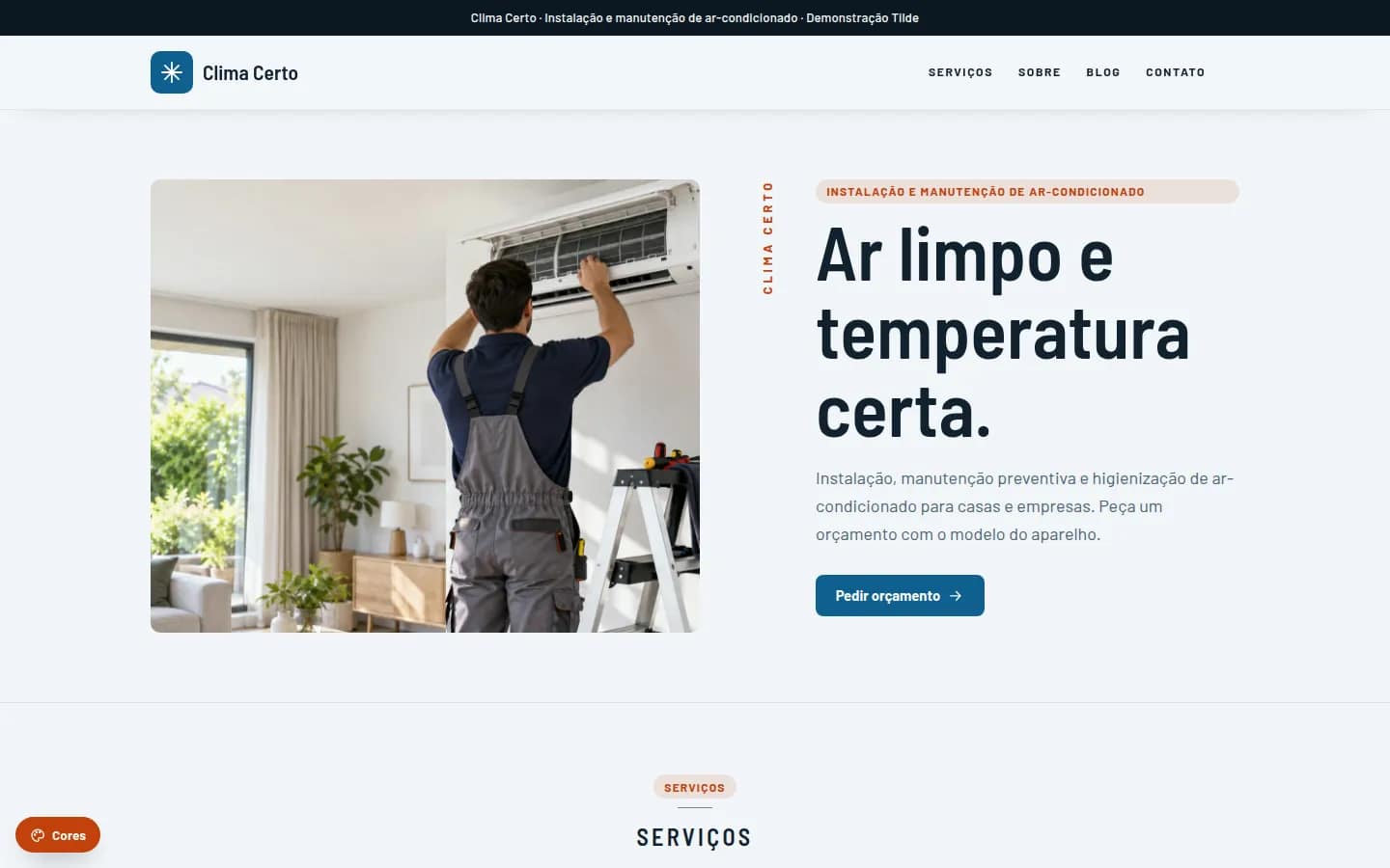 Clima Certo — ar-condicionado — Site WordPress