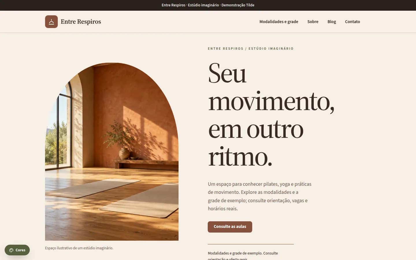 Entre Respiros — estúdio de pilates e yoga — Site WordPress