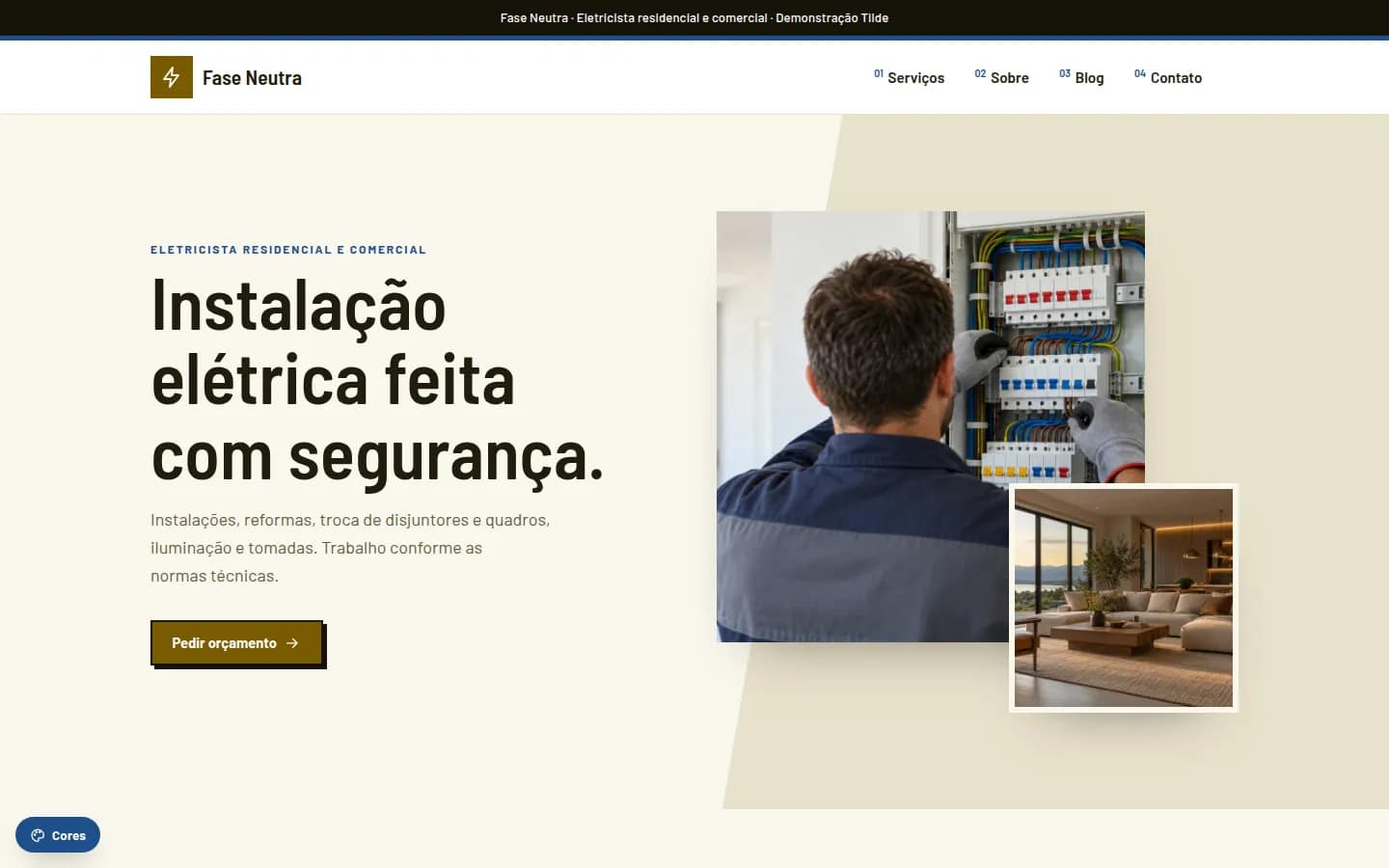 Fase Neutra — eletricista — Site WordPress