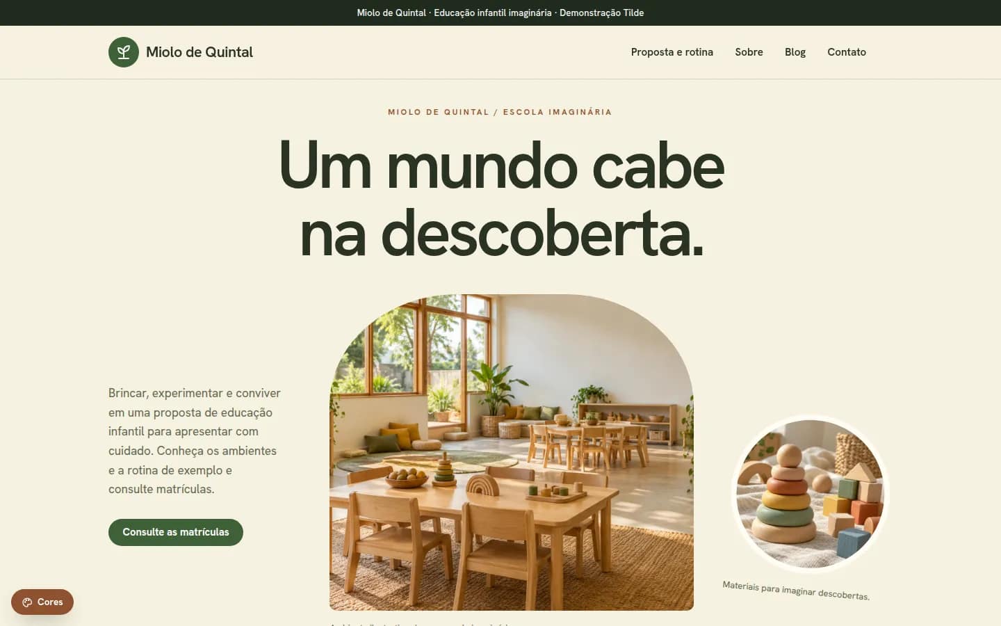 Miolo de Quintal — escola de educação infantil — Site WordPress