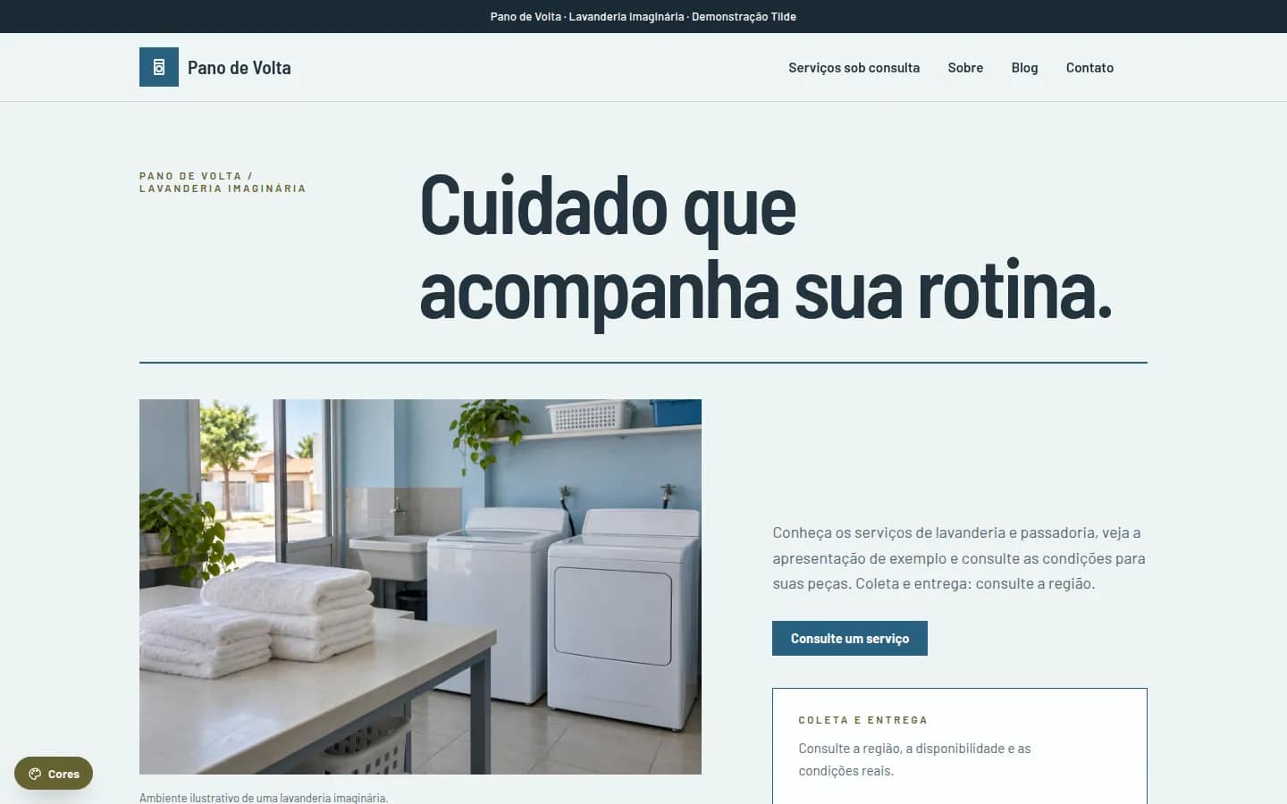 Pano de Volta — lavanderia e passadoria — Site WordPress