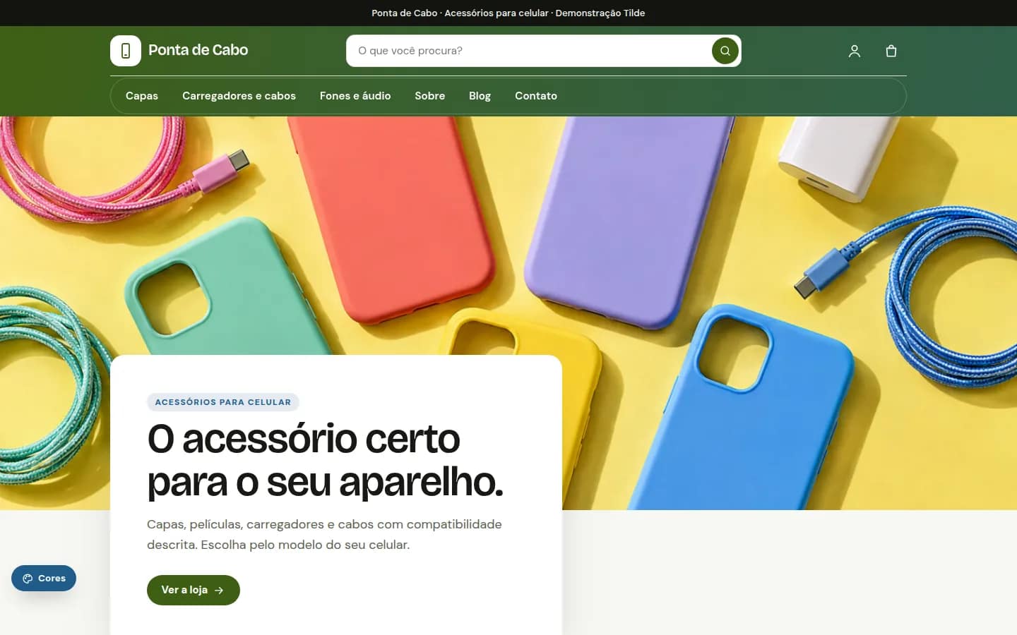 Ponta de Cabo — acessórios para celular — Loja virtual WooCommerce