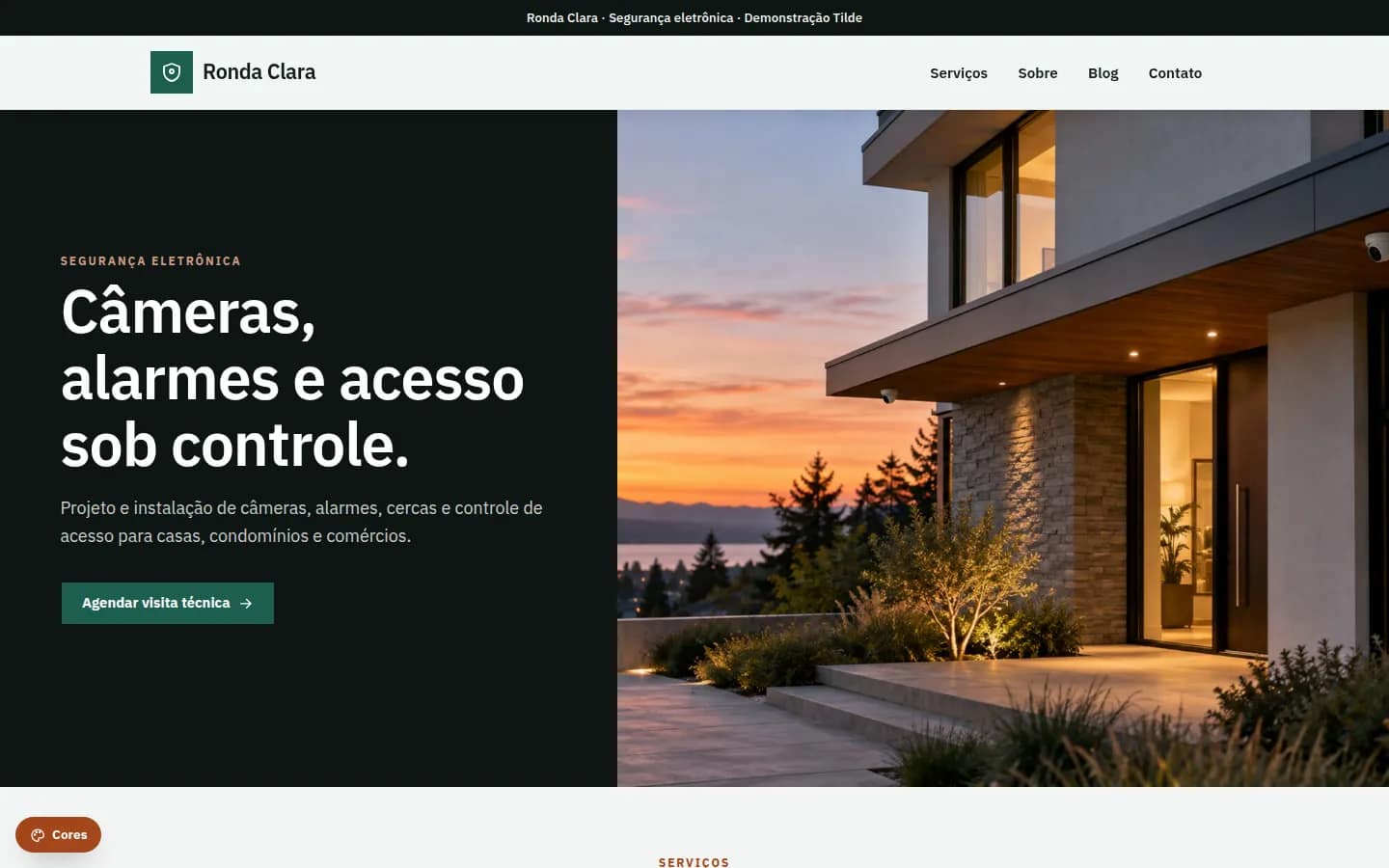 Ronda Clara — segurança eletrônica — Site WordPress