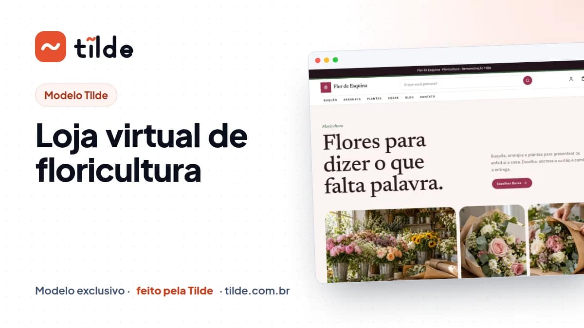 Capa do modelo Flor de Esquina, floricultura demonstrativa da Tilde