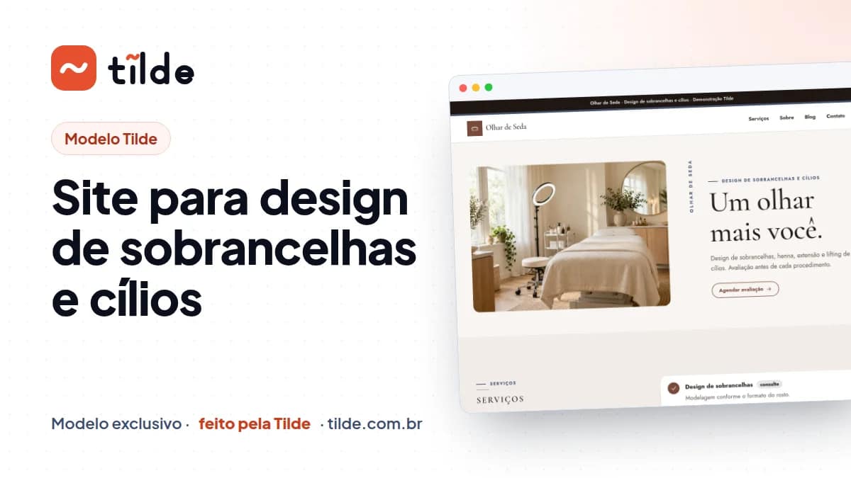 Capa do modelo Olhar de Seda, estúdio de sobrancelhas demonstrativo da Tilde