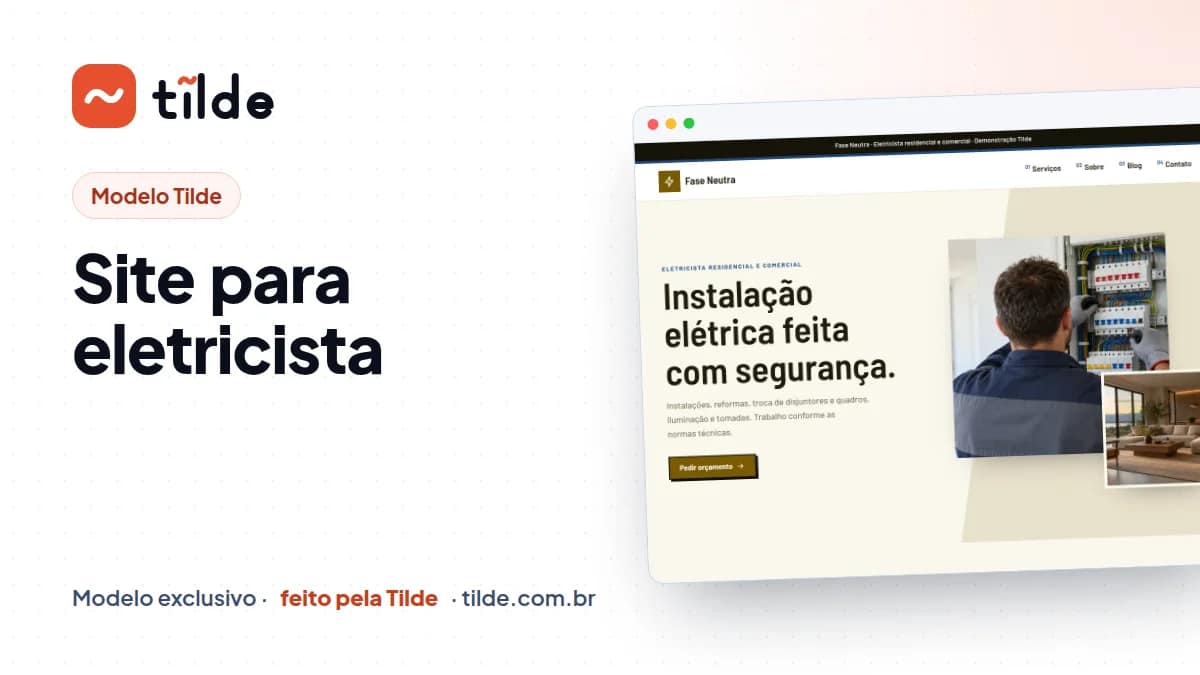Capa do modelo Fase Neutra, eletricista demonstrativo da Tilde