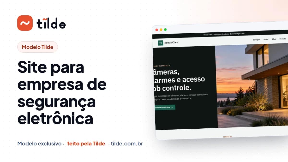 Capa do modelo Ronda Clara, empresa de segurança eletrônica demonstrativa da Tilde