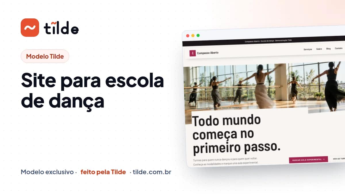Capa do modelo Compasso Aberto, escola de dança demonstrativa da Tilde