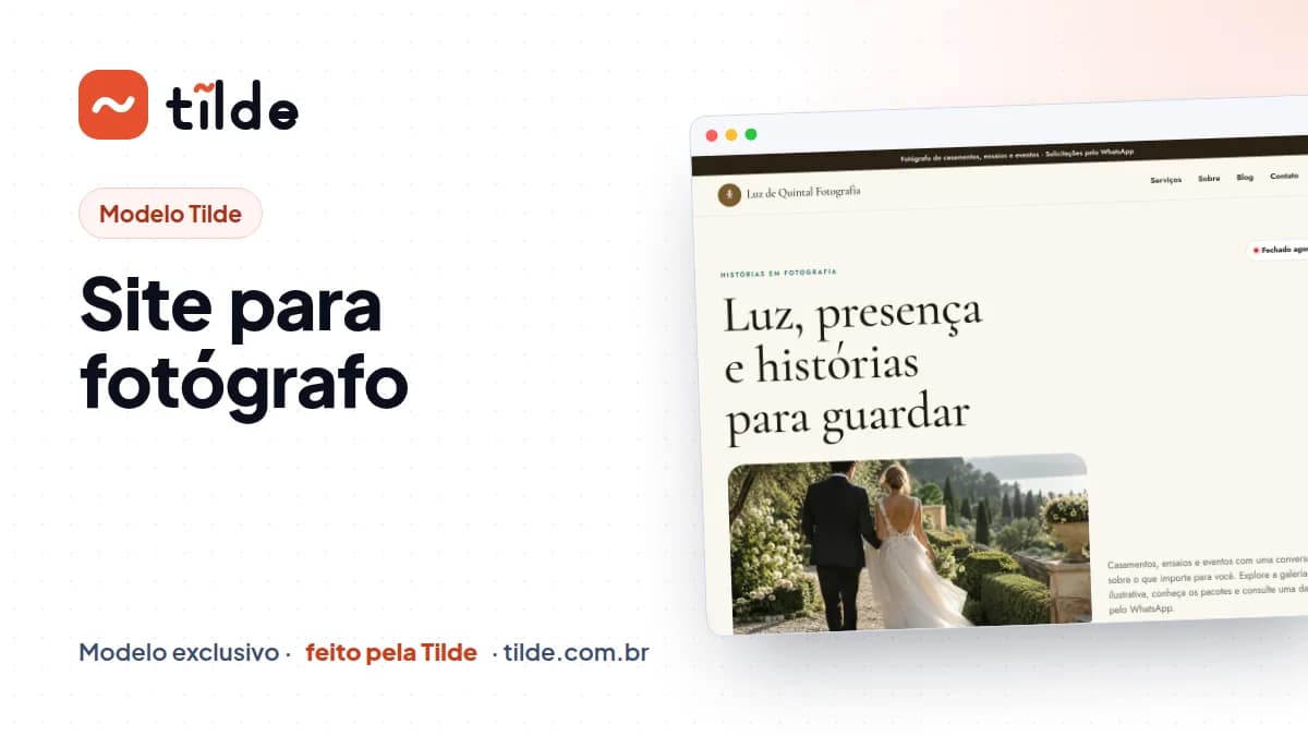Capa do modelo Luz de Quintal Fotografia, da Tilde