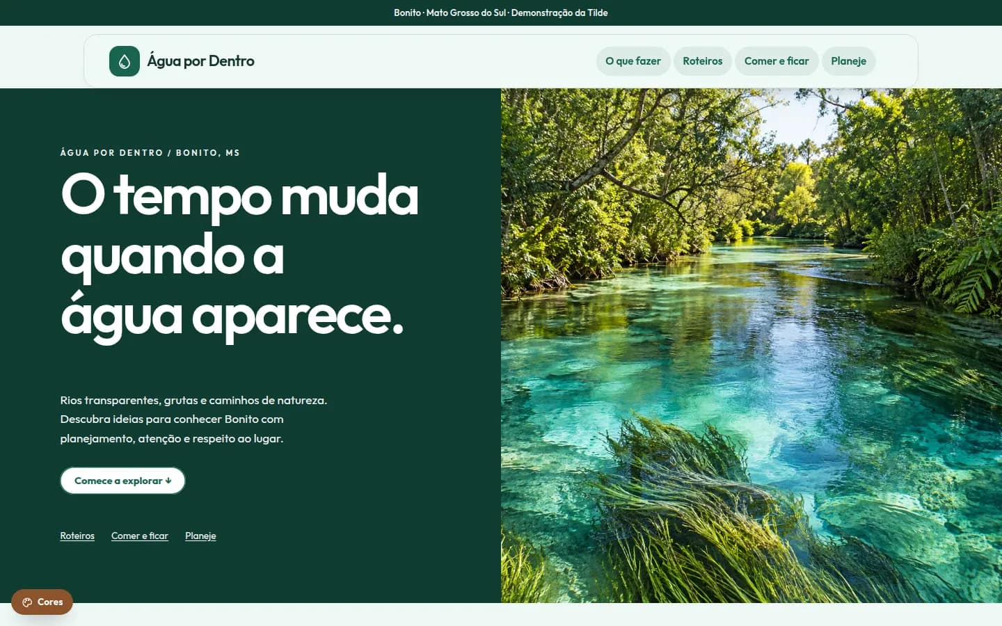 Água por Dentro — portal turístico de bonito — Site WordPress