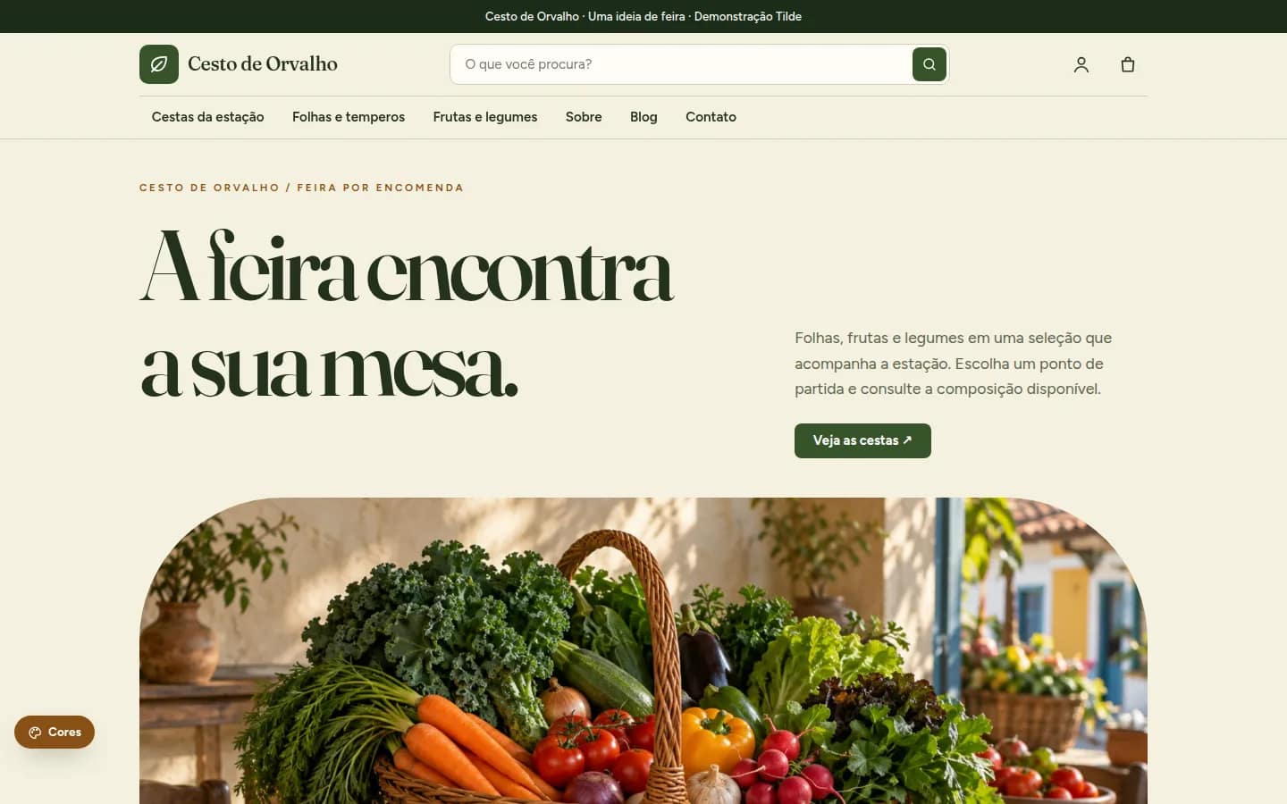 Cesto de Orvalho — cestas e hortifrúti orgânico — Loja virtual WooCommerce