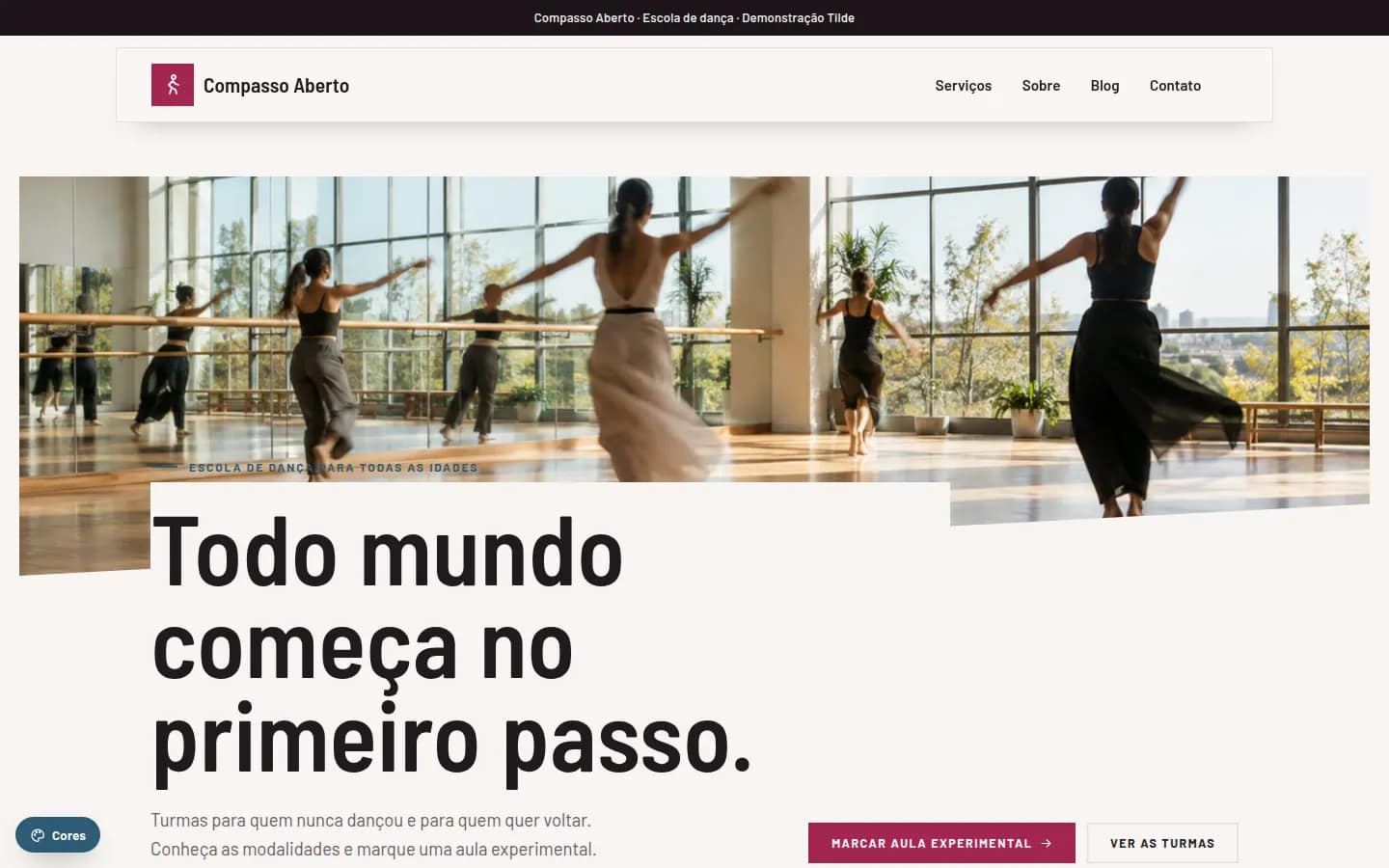 Compasso Aberto — escola de dança — Site WordPress