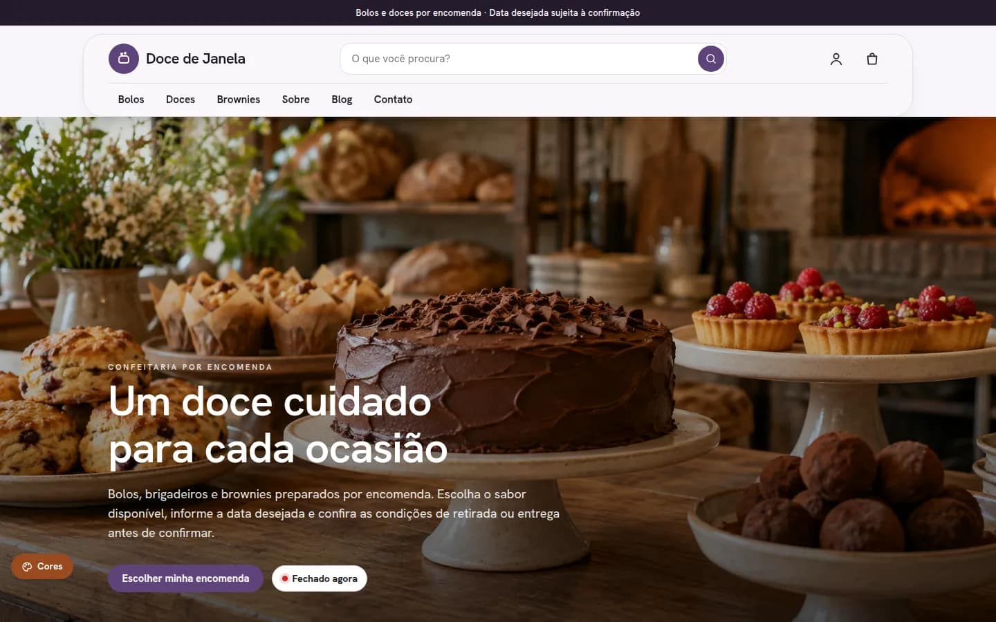 Doce de Janela — confeitaria e doceria por encomenda — Loja virtual WooCommerce