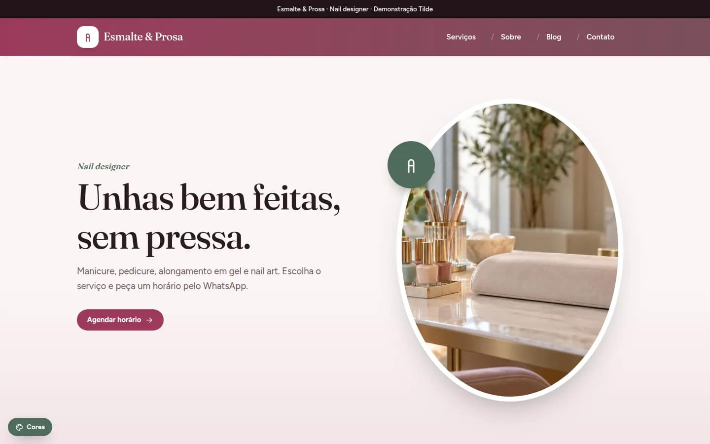 Esmalte & Prosa — nail designer — Site WordPress