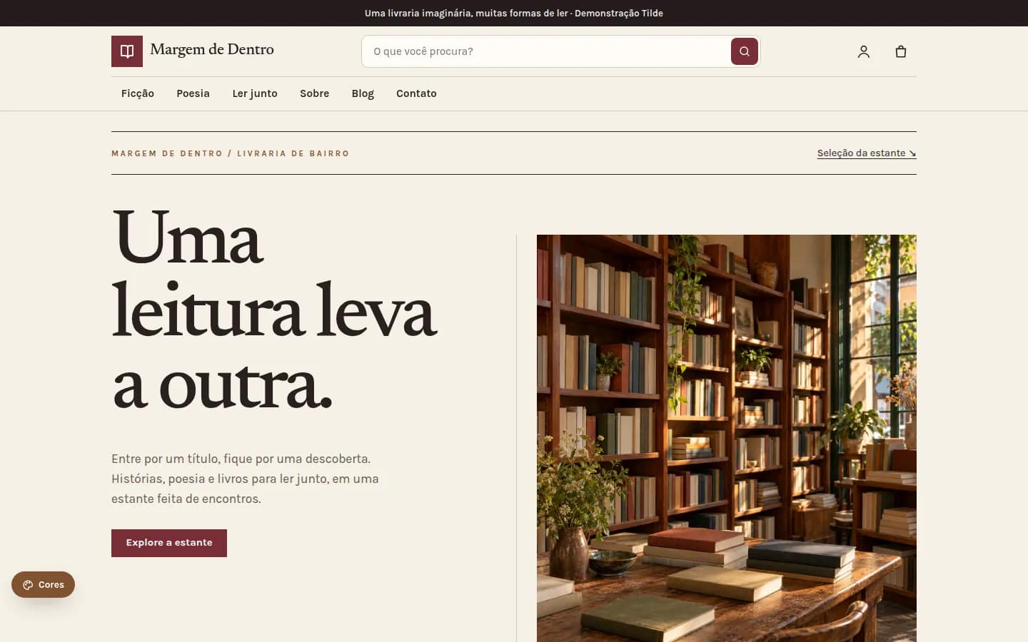 Margem de Dentro — livraria de bairro — Loja virtual WooCommerce