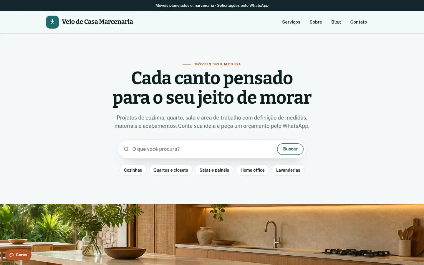 Veio de Casa Marcenaria — móveis planejados e marcenaria — Site WordPress