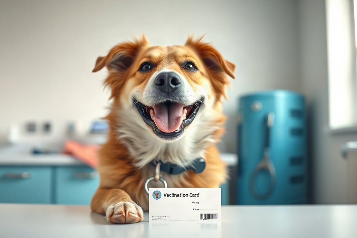 Cachorro e carteira de vacinação