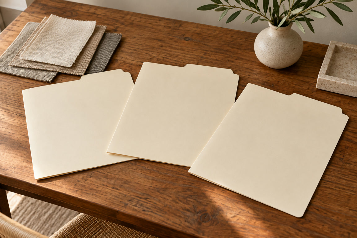 Pastas sem inscrições para falar sobre proposta