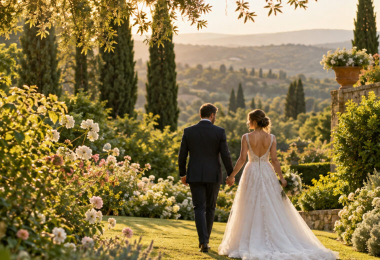 Casamento em jardim ilustrativo