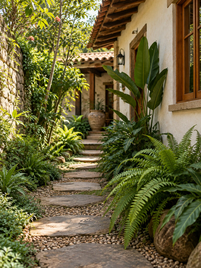 Caminho de jardim ilustrativo
