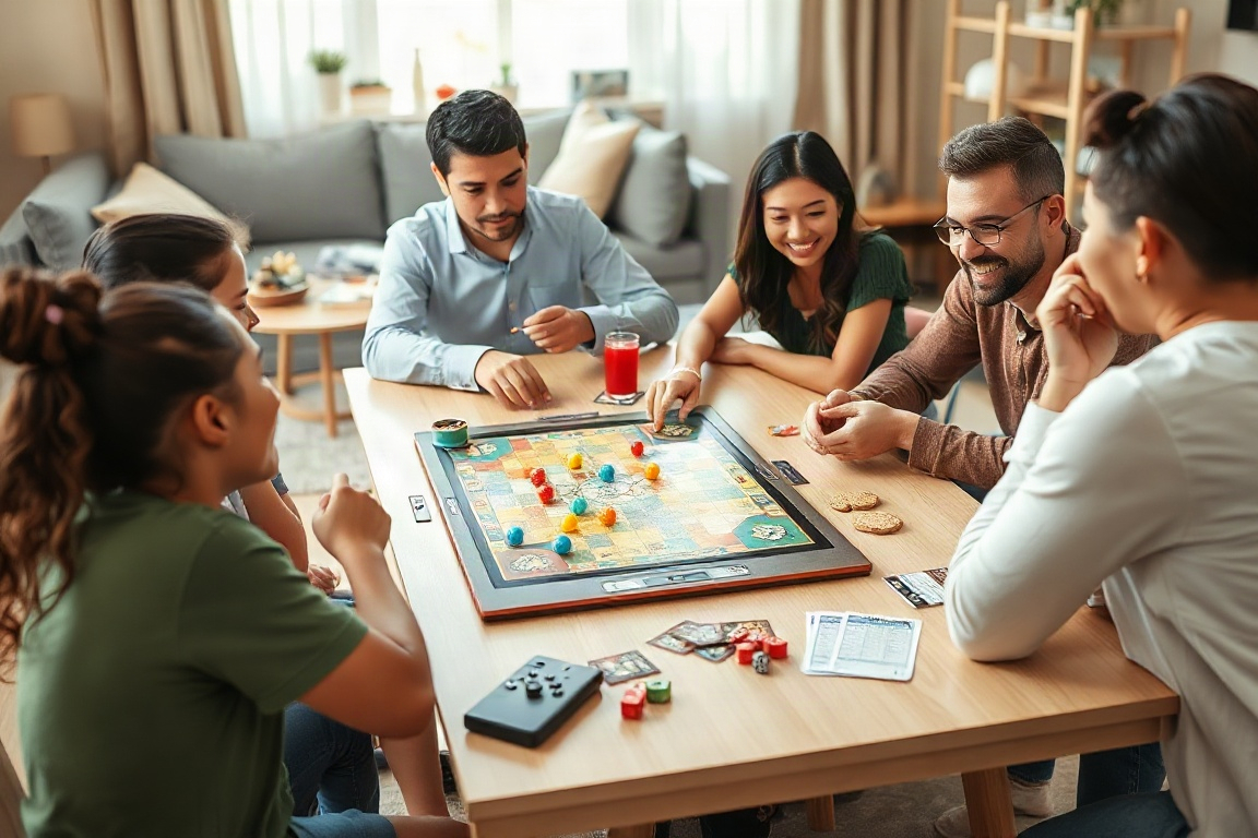 Noite de jogos em família