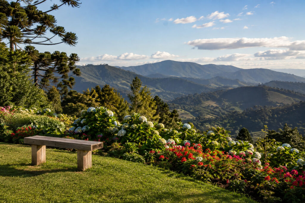 Jardim de montanha ilustrativo