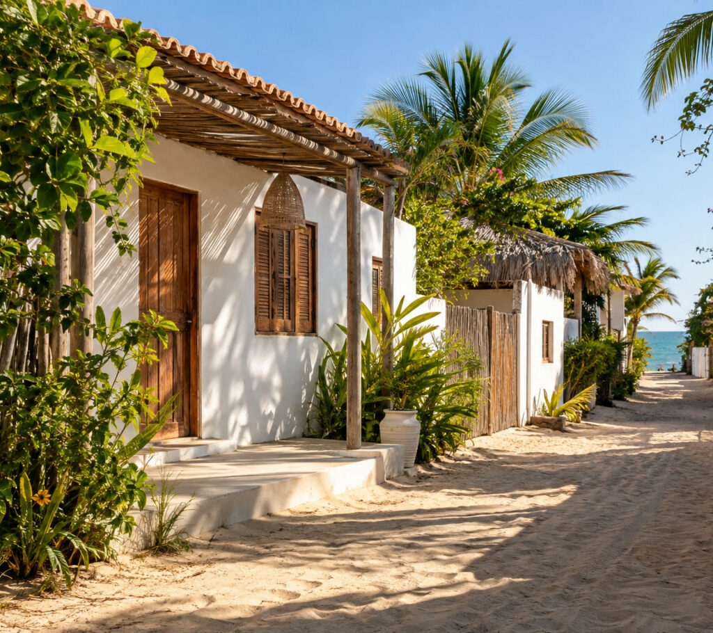 Atmosfera de vila litorânea ilustrativa