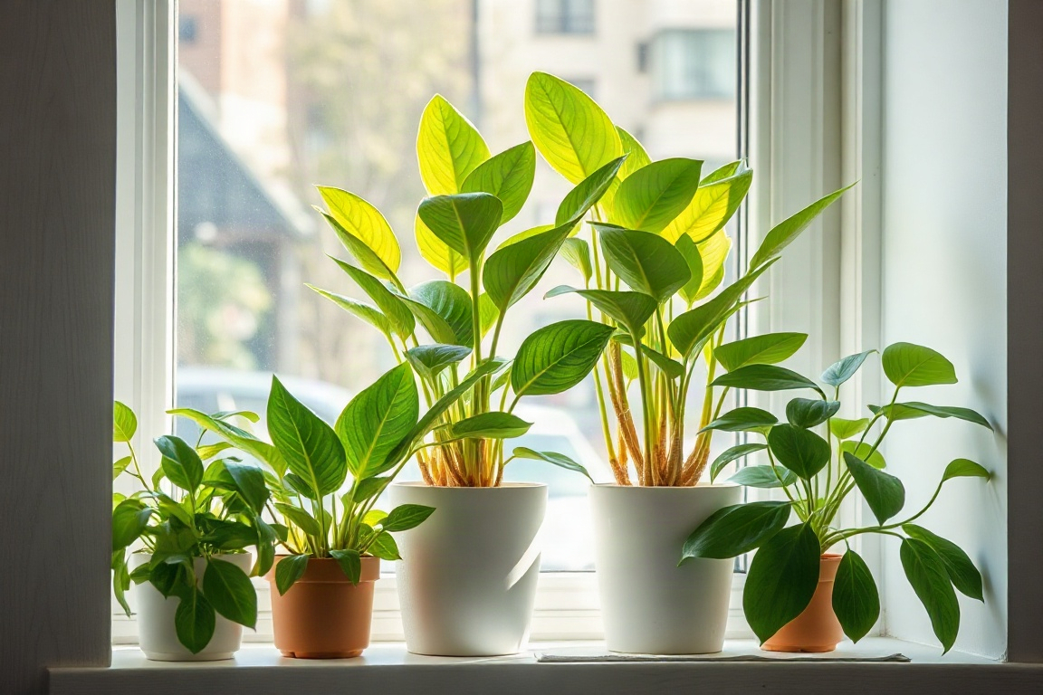 Plantas na janela