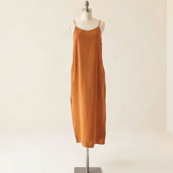 Vestido midi terracota